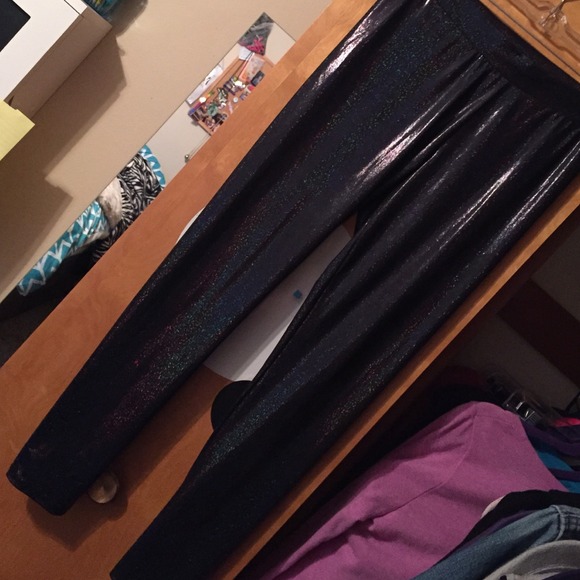 Justice leggings sparkly rainbow