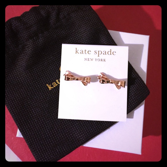 NEW Kate Spade 14K Gold Fill Rose Gold Bow Studs