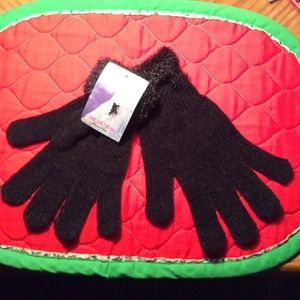 Black Chenille Stretch Gloves