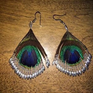 Handmade peacock earrings