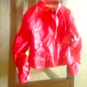 Guess Kids Red Pleather Jacket