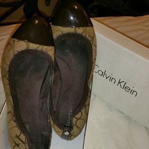Calvin Klein logo jacquard ballet flats