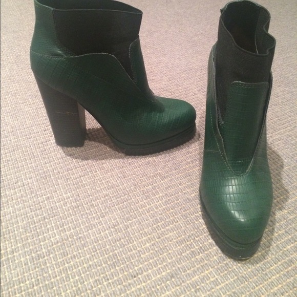 Hunter green booties. Great condition.