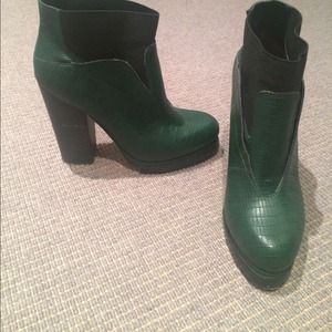 Hunter green booties. Great condition.