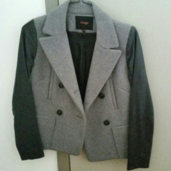 Maje size small leather and wool jacket