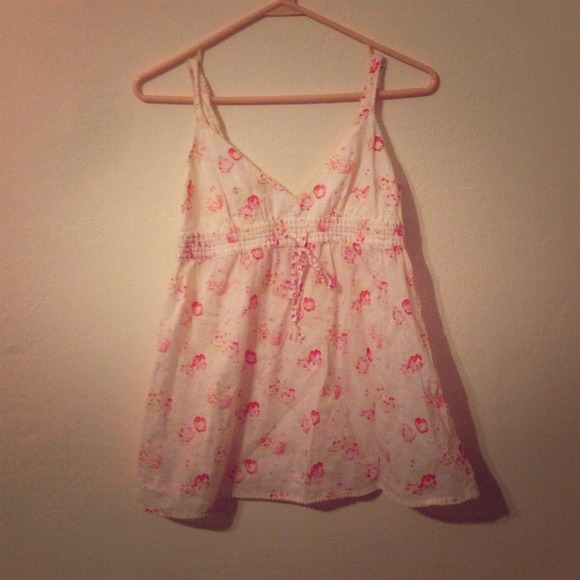Floral cream baby top tank