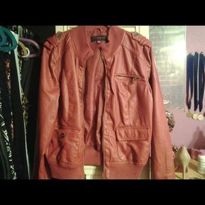 Red biker jaket