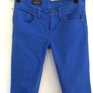 Size 37 j crew matchstick jeans in electric blue