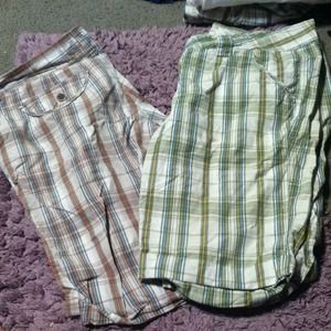 Two pairs of Bermuda shorts