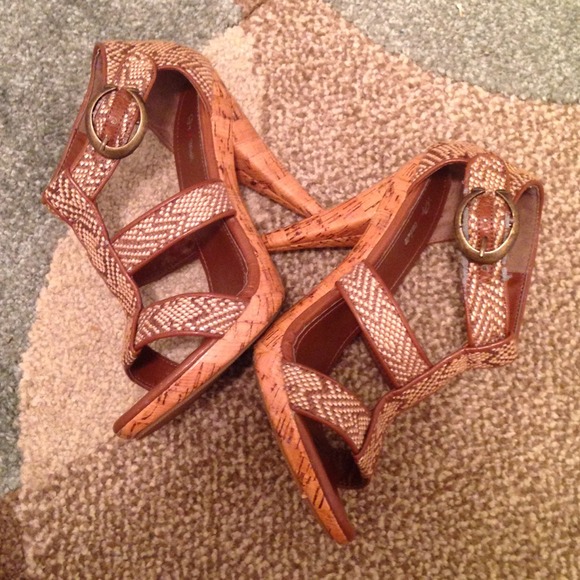 Brown & Tan Cork sandal Heels