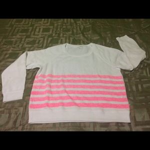 VS pink stripe sweater. NWOT