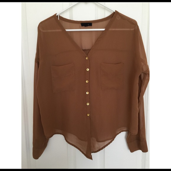 Camel Button Up Top