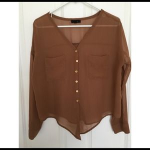 Camel Button Up Top