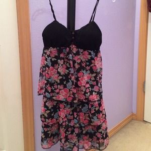 Short Floral Layered Dress