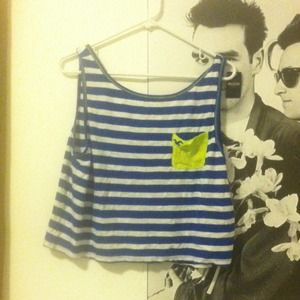 Hollister cropped striped tee