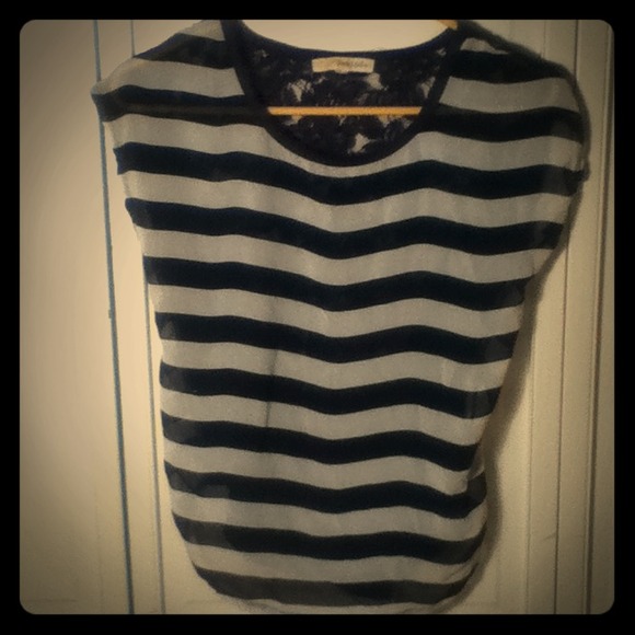 Navy blue striped top