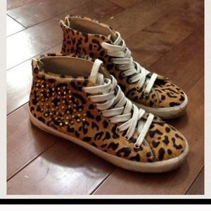 Zara horse hair leopard sneakers.