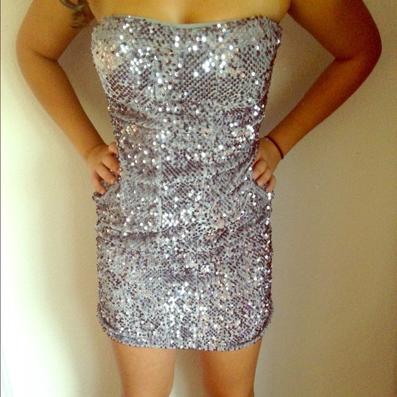 Sequined silver dress