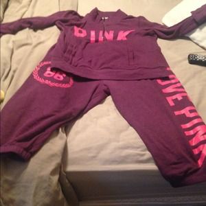 VS Capri sweatpants and sweatshirt.
