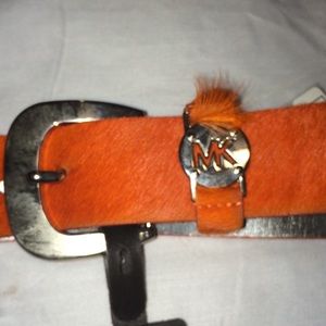 MICHAEL Michael Kors Genuine Leather Orange Belt