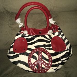 zebra peace handbag
