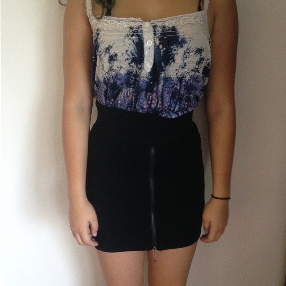 Black mini skirt