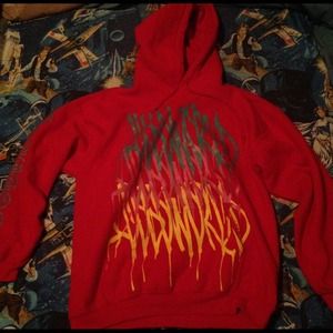 Hardcore band Cold world north face rip hoodie