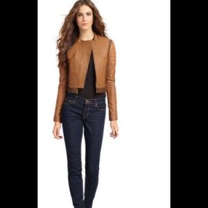 BCBG MaxAzria Dark Bisque Josh Motorcylce Jacket
