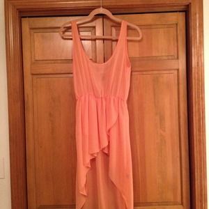 Peach high low shirt