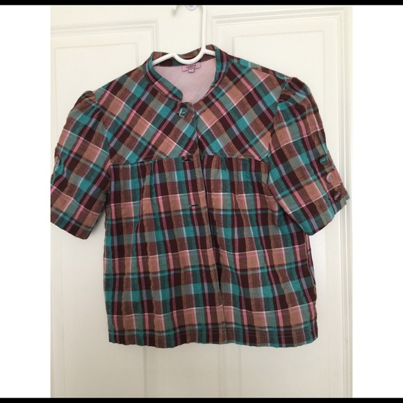 Short Sleeve Plaid Jacket