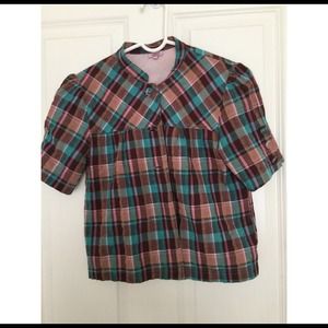 Short Sleeve Plaid Jacket