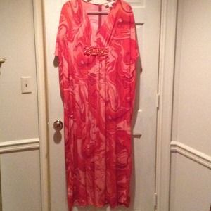 Michael Kors Beaded Caftan in shade of Coral
