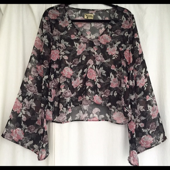 Show Me Your Mumu - Floral Bell Sleeve Top (Small)