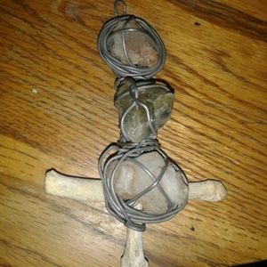 TripleGemstone Venusian Pendant with coyote Bone.