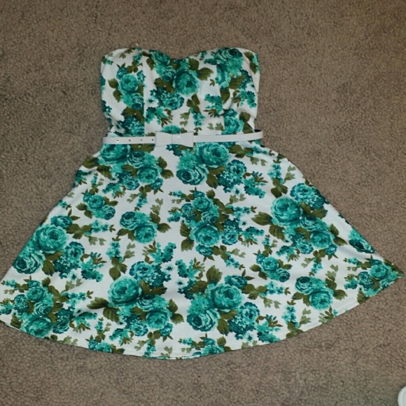 Teal Flower Dress