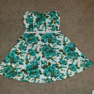 Teal Flower Dress