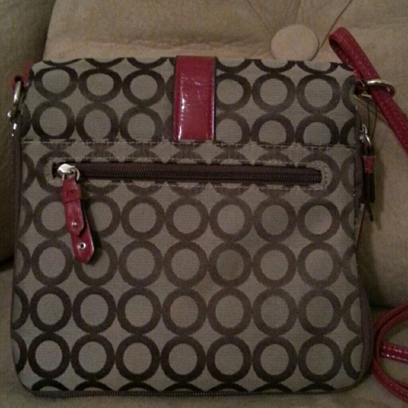 Stylish brown purse with red trim - Picture 3 of 4