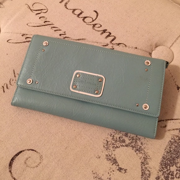 Aqua blue wallet from Guy Laroche Paris