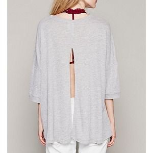 Free people oversized light gray short sleeve