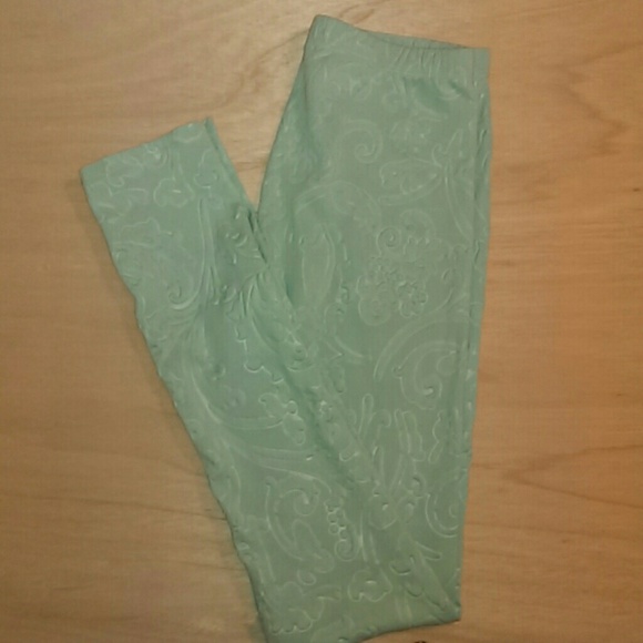 Mint Leggings with imprints