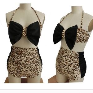Leopard print high waisted bathing suit ✨