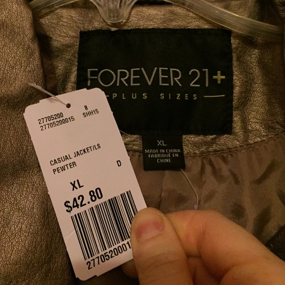 ✳️NWT✳️Forever 21+ Pewter Moto Jacket - Picture 2 of 4