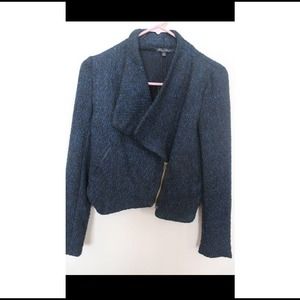 Dark green blazer with zipper detailing