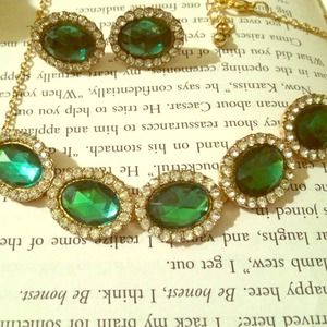 Emerald and Diamond Rhinestone Set Origin unknown.