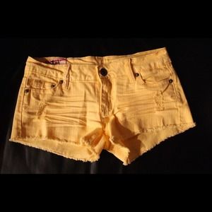 Yellow Jean Shorts
