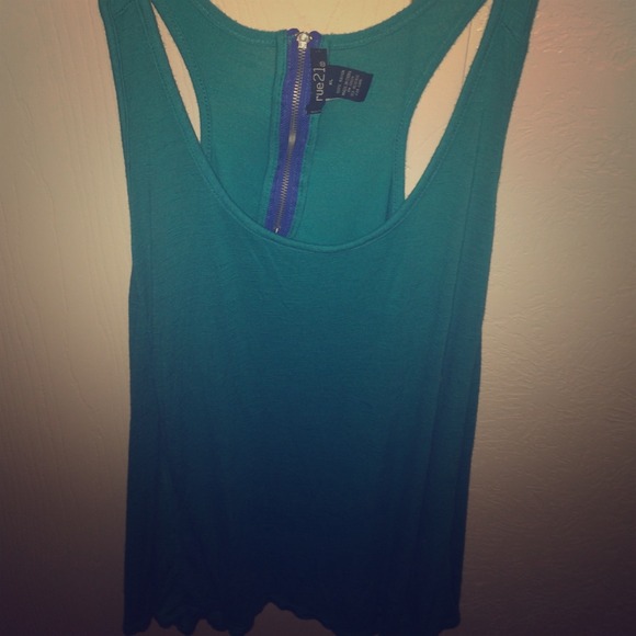 Turquoise long side tank.
