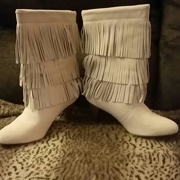 White suede boots 💜HOST PICK💜 - Picture 2 of 2