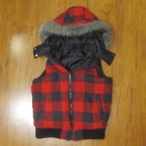 Reversible plaid vest