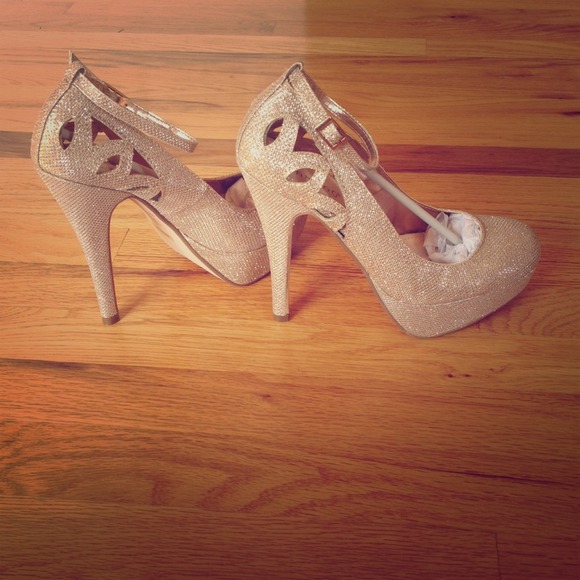 Platform gold shoes