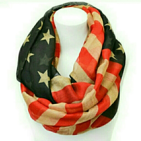 Vintage American Flag Infinity Scarf